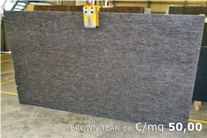Brown Teak, English Teak Granite Slabs