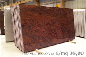 Rosso Multicolor Slabs, Multicolor Red Granite Slabs