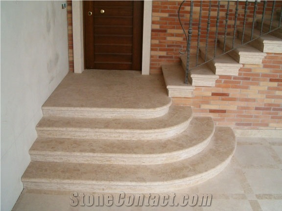 Giallo Istria Limestone Stairs, Giallo Istria Beige Limestone Stairs
