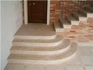 Giallo Istria Limestone Stairs, Giallo Istria Beige Limestone Stairs