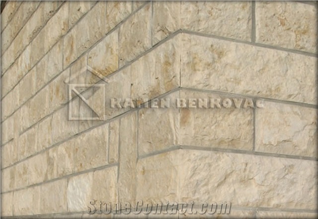 Limestone Wall Cladding, Milovaca Beige Limestone Mushroom Stone