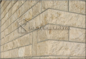 Limestone Wall Cladding, Milovaca Beige Limestone Mushroom Stone
