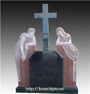 Karelia Black Granite Cross Tombstone