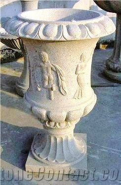 Granite Flowerpot, White Granite Pot