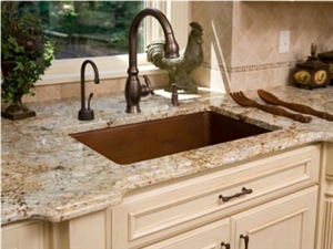 Golden Crystal Yellow Granite Kitchen Countertops