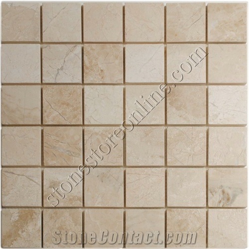 Karnas Vanilla Marble Mosaic - Polished, French Vanilla Beige Marble Mosaic