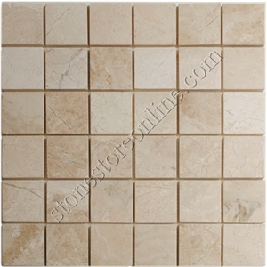 Karnas Vanilla Marble Mosaic - Polished, French Vanilla Beige Marble Mosaic