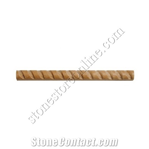 Premium Noce Travertine Rope Moulding - Honed, Noce Brown Travertine Moulding