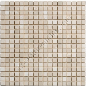 Tumbled Marble Botticino Mosaic, Botticino Classico Beige Marble Mosaic