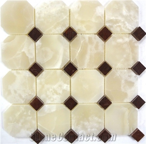 Classic White Onyx Mosaic, Pakistan White Onyx Mosaic