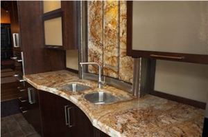 Antique Persa Gold Countertop, Antique Persa Gold Yellow Granite Countertop