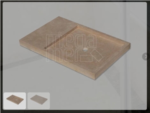 Afyon Beige Travertine Shower Tray