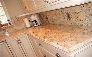 Juparana Dorado Granite Countertop, Island Top, Juparana Dorado Yellow Granite Countertop