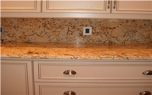 Juparana Dorado Granite Countertop, Island Top, Juparana Dorado Yellow Granite Countertop