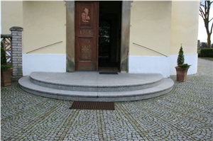 Granite Entry Stairs, Vahlovice Grey Granite Stairs