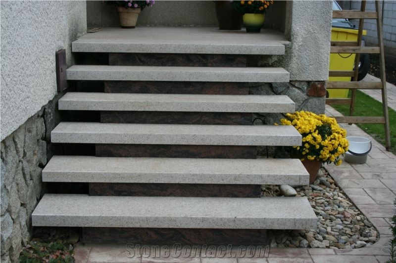 Grey Granite Deck Steps, Kozarovice Grey Granite Steps