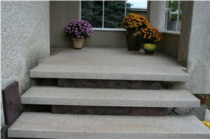 Grey Granite Deck Steps, Kozarovice Grey Granite Steps