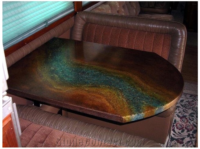 Multicolor Concrete Countertop