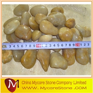 China Pebble for Sale, Yellow Marble Pebbles