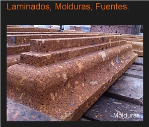 Cantera Walling Moulders, Tobacco Orange Cantera Red Stone Walling Cornices