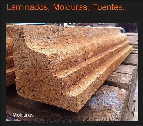 Cantera Walling Moulders, Tobacco Orange Cantera Red Stone Walling Cornices