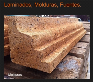 Cantera Walling Moulders, Tobacco Orange Cantera Red Stone Walling Cornices