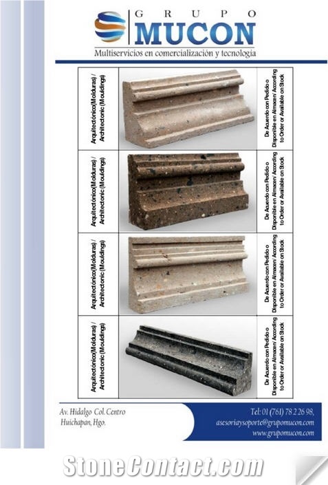 Cantera Walling Moulders, Tobacco Orange Cantera Red Stone Walling Cornices