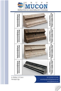 Cantera Walling Moulders, Tobacco Orange Cantera Red Stone Walling Cornices