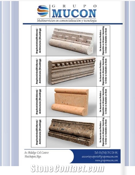 Cantera Walling Moulders, Tobacco Orange Cantera Red Stone Walling Cornices