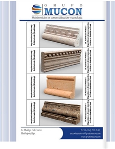 Cantera Walling Moulders, Tobacco Orange Cantera Red Stone Walling Cornices