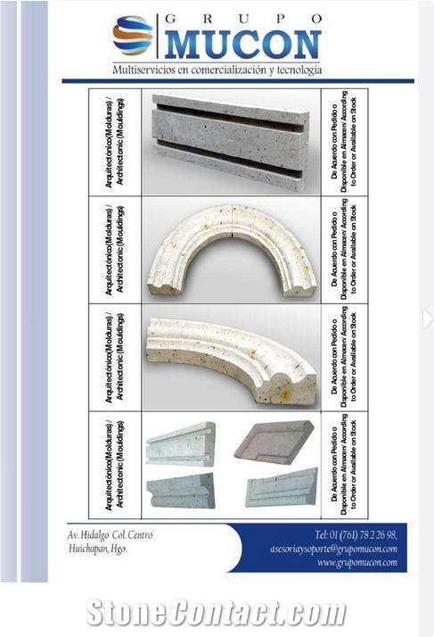 Cantera Walling Moulders, Tobacco Orange Cantera Red Stone Walling Cornices