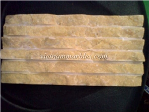 Yellow Marble Split Wall Cladding, Bim Son Yellow Marble Wall Cladding