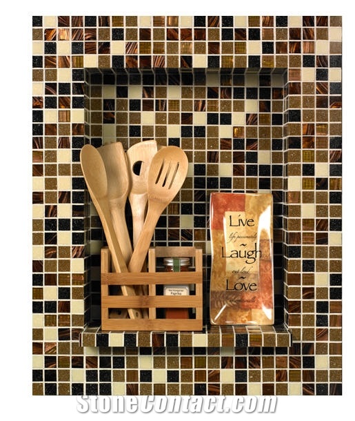 Mosaic Niche Kit with Bronze Sand Mosaic Design
