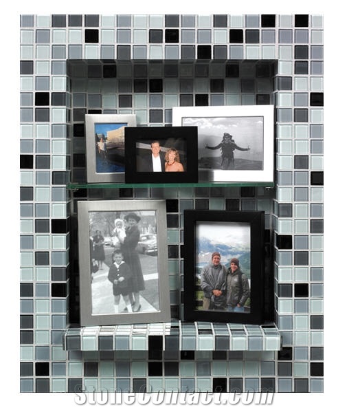 Mosaic Niche Kit with Checkmate Blend Glass Mosaic