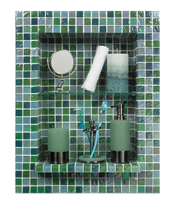 Mosaic Niche Kit with Sea Foam Gloss Glass Mosaic