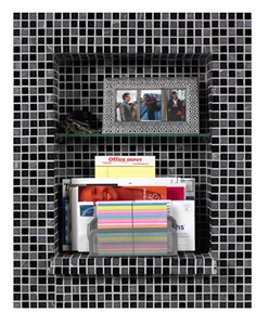 Niche Kit with Onyx Stone and Glass Mosaic, Grey Onyx Home Decor