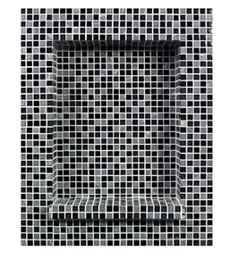 Niche Kit with Onyx Stone and Glass Mosaic, Grey Onyx Home Decor