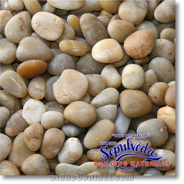 Gold Polished Pebble, Yellow Marble Polished Pebble