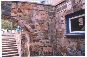 Wild Rose Mosaic Block and Strip, Red Sandstone Building, Walling