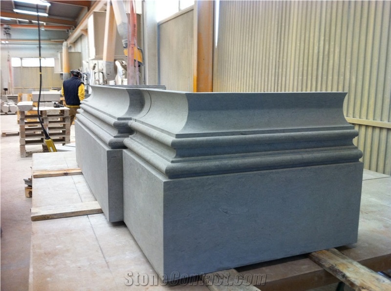 Bateig Galaxy Column Base, Bateig Galaxy Grey Alabaster Column Base