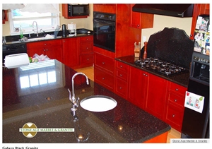 Black Galaxy Granite Countertop, Island Top