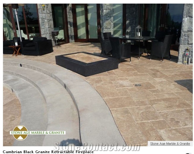 Cambrian Black Granite Retractable Fireplace