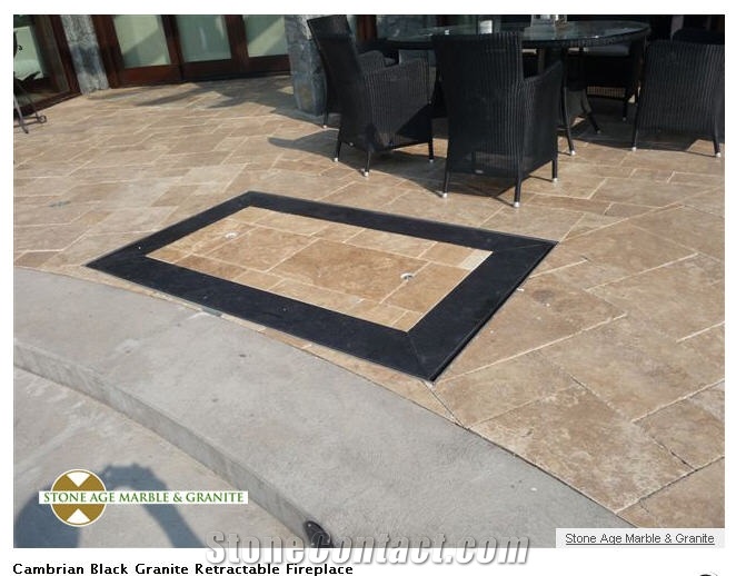 Cambrian Black Granite Retractable Fireplace