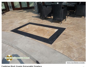 Cambrian Black Granite Retractable Fireplace