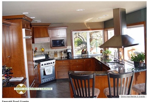 Emerald Pearl Granite Kitchen Counter Top, Emerald Pearl Green Granite Kitchen Countertops