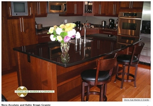 Nero Assoluto Island Top, Baltic Brown Countertop, Nero Assoluto Black Granite Countertop