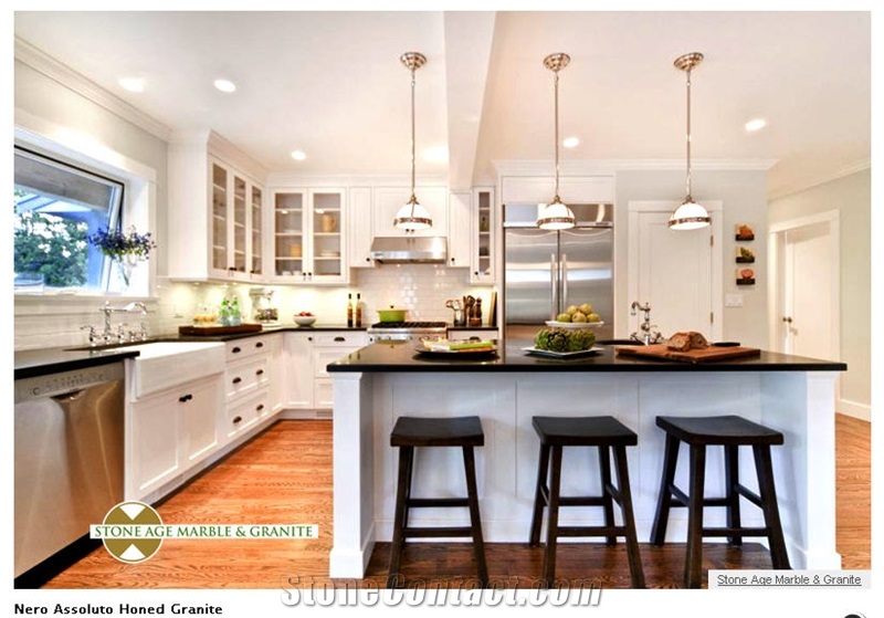 Nero Assoluto Island Top, Baltic Brown Countertop, Nero Assoluto Black Granite Countertop