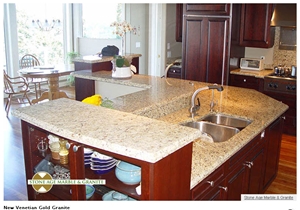 New Venetian Gold Granite Countertop, New Venetian Gold Yellow Granite Countertop