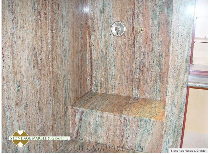 Oriental Dream Granite Shower Wall, Oriental Dream Pink Granite Bath Design