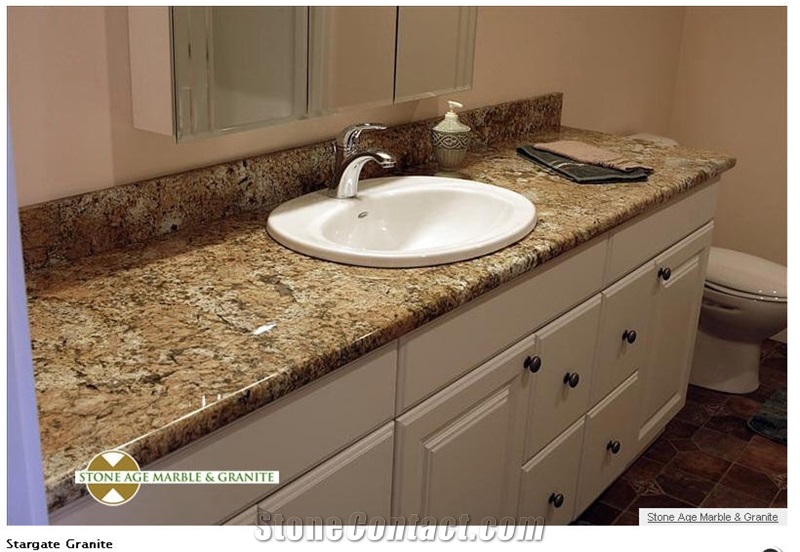 Star Beach Granite Vanity Top, Star Beach Yellow Granite Bath Tub